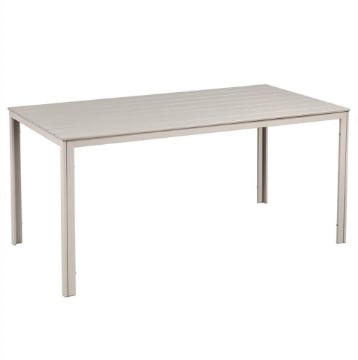 MA MAISON TAVOLO SIDNEY  RETTANGOLARE DA ESTERNO CON TOP IN PLASTICA COLORE ECRU 156X78X74H CM OKX