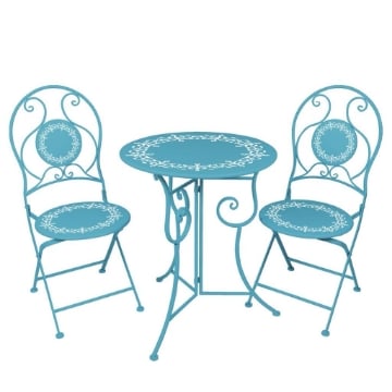 MA MAISON SET CROWN BISTROT CON TAVOLO+2 SEDIE COLORE BLU