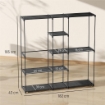 ARMADIO GUARDAROBA IN TESSUTO CON 8 RIPIANI E 3 ASTE PER APPENDERE, 182X43X185 CM, NERO