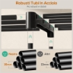 ARMADIO GUARDAROBA IN TESSUTO CON 8 RIPIANI E 3 ASTE PER APPENDERE, 182X43X185 CM, NERO
