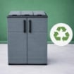 ARMADIO PATTUMIERA BASSO IN PLASTICA 3 SCOMPARTI DIMENSIONI 68 X 37 X H84 CM 