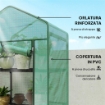 SERRA PER PIANTE A 5 LIVELLI CON PORTA A ZIP, IN ACCIAIO E PE, 69X49X193 CM, VERDE