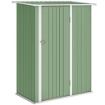 CAPANNO PORTA ATTREZZI IN METALLO CON TETTO INCLINATO E PORTA BLOCCABILE, 142X86X189 CM, VERDE CHIARO