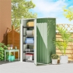 CAPANNO PORTA ATTREZZI IN METALLO CON TETTO INCLINATO E PORTA BLOCCABILE, 142X86X189 CM, VERDE CHIARO