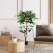 PIANTA ARTIFICIALE ALBERO DEL TÞ CON 546 FOGLIE REALISTICHE E VASO CEMENTO 120 CM VERDE