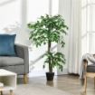 PIANTA ARTIFICIALE ALBERO DEL TÞ CON 546 FOGLIE REALISTICHE E VASO CEMENTO 120 CM VERDE