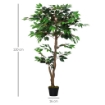 PIANTA ARTIFICIALE ALBERO DEL TÞ CON 546 FOGLIE REALISTICHE E VASO CEMENTO 120 CM VERDE