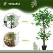 PIANTA ARTIFICIALE ALBERO DEL TÞ CON 546 FOGLIE REALISTICHE E VASO CEMENTO 120 CM VERDE