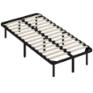 STRUTTURA LETTO INDUSTRIALE A 28 DOGHE CON SPAZIO CONTENITORE, IN LEGNO E ACCIAIO, 190X90X31 CM, NERO E LEGNO