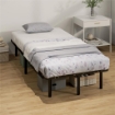 STRUTTURA LETTO INDUSTRIALE A 28 DOGHE CON SPAZIO CONTENITORE, IN LEGNO E ACCIAIO, 190X90X31 CM, NERO E LEGNO
