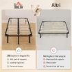 STRUTTURA LETTO INDUSTRIALE A 28 DOGHE CON SPAZIO CONTENITORE, IN LEGNO E ACCIAIO, 190X90X31 CM, NERO E LEGNO