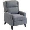 POLTRONA RECLINABILE 132¦ MAX IN TESSUTO EFFETTO LINO CON POGGIAPIEDI, 74X84X102 CM, GRIGIO