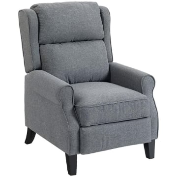 POLTRONA RECLINABILE 132¦ MAX IN TESSUTO EFFETTO LINO CON POGGIAPIEDI, 74X84X102 CM, GRIGIO