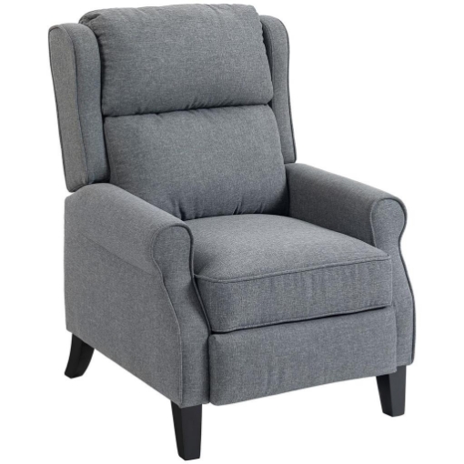 POLTRONA RECLINABILE 132¦ MAX IN TESSUTO EFFETTO LINO CON POGGIAPIEDI, 74X84X102 CM, GRIGIO