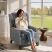 POLTRONA RECLINABILE 132¦ MAX IN TESSUTO EFFETTO LINO CON POGGIAPIEDI, 74X84X102 CM, GRIGIO
