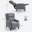 POLTRONA RECLINABILE 132¦ MAX IN TESSUTO EFFETTO LINO CON POGGIAPIEDI, 74X84X102 CM, GRIGIO