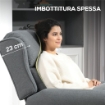 POLTRONA RECLINABILE 132¦ MAX IN TESSUTO EFFETTO LINO CON POGGIAPIEDI, 74X84X102 CM, GRIGIO