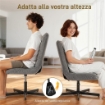 POLTRONA RECLINABILE SU 4 LIVELLI EFFETTO VELLUTO CON POGGIAPIEDI INDIPENDENTE, 66X80X93-104 CM, GRIGIO
