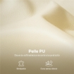 POLTRONA DA SALOTTO MODERNA CON IMBOTTITURA SPESSA, TASCA LATERALE E RIVESTIMENTO IN FINTA PELLE, BEIGE