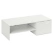 TAVOLINO DA CAFFÞ IN LEGNO CON PIANO SCORREVOLE E RIPIANO APERTO E A SCOMPARSA, 110X52X36 CM, BIANCO