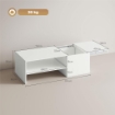 TAVOLINO DA CAFFÞ IN LEGNO CON PIANO SCORREVOLE E RIPIANO APERTO E A SCOMPARSA, 110X52X36 CM, BIANCO