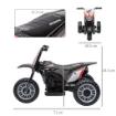 MOTO DA CROSS ELETTRICA PER BAMBINI LICENZA HONDA CRF450RL A 3 RUOTE CON CLACSON, 71X40.5X43.5 CM, GRIGIO