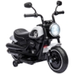 MOTO ELETTRICA PER BAMBINI 18-36 MESI CON ROTELLE E FANALE, 76X42X57 CM, BIANCO E NERO