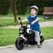 MOTO ELETTRICA PER BAMBINI 18-36 MESI CON ROTELLE E FANALE, 76X42X57 CM, BIANCO E NERO