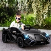 MACCHINA ELETTRICA PER BAMBINI 3-5 ANNI LAMBORGHINI 12V CON TELECOMANDO E VELOCITÀ 3-5KM/H, NERO