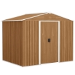 CASETTA DA GIARDINO IN LAMIERA DI ACCIAIO CON PORTE SCORREVOLI, 236X174X190CM, MARRONE