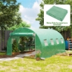 TELO SERRA IN PE CON 8 FINESTRE, PORTA AVVOLGIBILE E BORDI INTERRATI, 4X3X2 M, VERDE
