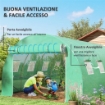 TELO SERRA IN PE CON 8 FINESTRE, PORTA AVVOLGIBILE E BORDI INTERRATI, 4X3X2 M, VERDE