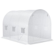TELO SERRA IN PE CON 6 FINESTRE, PORTA AVVOLGIBILE E BORDI INTERRATI, 3X2X2 M, BIANCO
