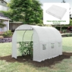 TELO SERRA IN PE CON 6 FINESTRE, PORTA AVVOLGIBILE E BORDI INTERRATI, 3X2X2 M, BIANCO