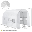 TELO SERRA IN PE CON 6 FINESTRE, PORTA AVVOLGIBILE E BORDI INTERRATI, 3X2X2 M, BIANCO