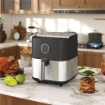 FRIGGITRICE AD ARIA DA 8L, AIR FRYER 1700W CON 8 PROGRAMMI E CIRCOLAZIONE ARIA CALDA A 360¦, DISPLAY LED, NERO
