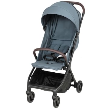 PASSEGGINO PER BAMBINI CON TETTUCCIO REGOLABILE E SACCA PORTAOGGETTI, 87X50X103 CM, BLU E NERO