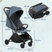 PASSEGGINO PER BAMBINI CON TETTUCCIO REGOLABILE E SACCA PORTAOGGETTI, 87X50X103 CM, BLU E NERO