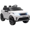 MACCHINA ELETTRICA PER BAMBINI LICENZA LAND ROVER CON FARI LED, CLACSON E TELECOMANDO, 105X68.5X58 CM, BIANCO