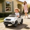 MACCHINA ELETTRICA PER BAMBINI LICENZA LAND ROVER CON FARI LED, CLACSON E TELECOMANDO, 105X68.5X58 CM, BIANCO