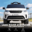 MACCHINA ELETTRICA PER BAMBINI LICENZA LAND ROVER CON FARI LED, CLACSON E TELECOMANDO, 105X68.5X58 CM, BIANCO