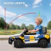 MACCHINA ELETTRICA PER BAMBINI DELLA POLIZIA CON TELECOMANDO, CLACSON E MUSICA INTEGRATA, 96X60X45 CM