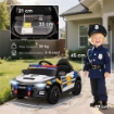 MACCHINA ELETTRICA PER BAMBINI DELLA POLIZIA CON TELECOMANDO, CLACSON E MUSICA INTEGRATA, 96X60X45 CM