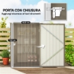 CASETTA DA GIARDINO PORTA ATTREZZI IN ACCIAIO GALVANIZZATO CON PORTA, 100X104X160 CM, MARRONE E BIANCO