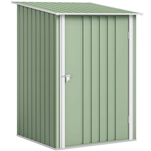 CASETTA DA GIARDINO PORTA ATTREZZI IN ACCIAIO GALVANIZZATO CON PORTA, 100X104X160 CM, VERDE CHIARO
