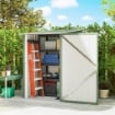 CASETTA DA GIARDINO PORTA ATTREZZI IN ACCIAIO GALVANIZZATO CON PORTA, 100X104X160 CM, VERDE CHIARO