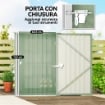 CASETTA DA GIARDINO PORTA ATTREZZI IN ACCIAIO GALVANIZZATO CON PORTA, 100X104X160 CM, VERDE CHIARO