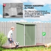CASETTA DA GIARDINO PORTA ATTREZZI IN ACCIAIO GALVANIZZATO CON PORTA, 100X104X160 CM, VERDE CHIARO