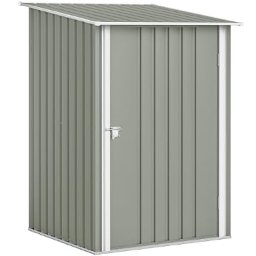 CASETTA DA GIARDINO PORTA ATTREZZI IN ACCIAIO GALVANIZZATO CON PORTA, 100X104X160 CM, GRIGIO CHIARO