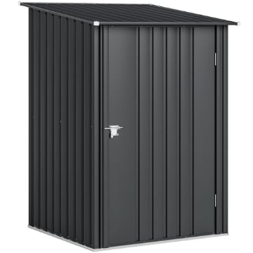 CASETTA DA GIARDINO PORTA ATTREZZI IN ACCIAIO GALVANIZZATO CON PORTA, 100X104X160 CM, GRIGIO SCURO